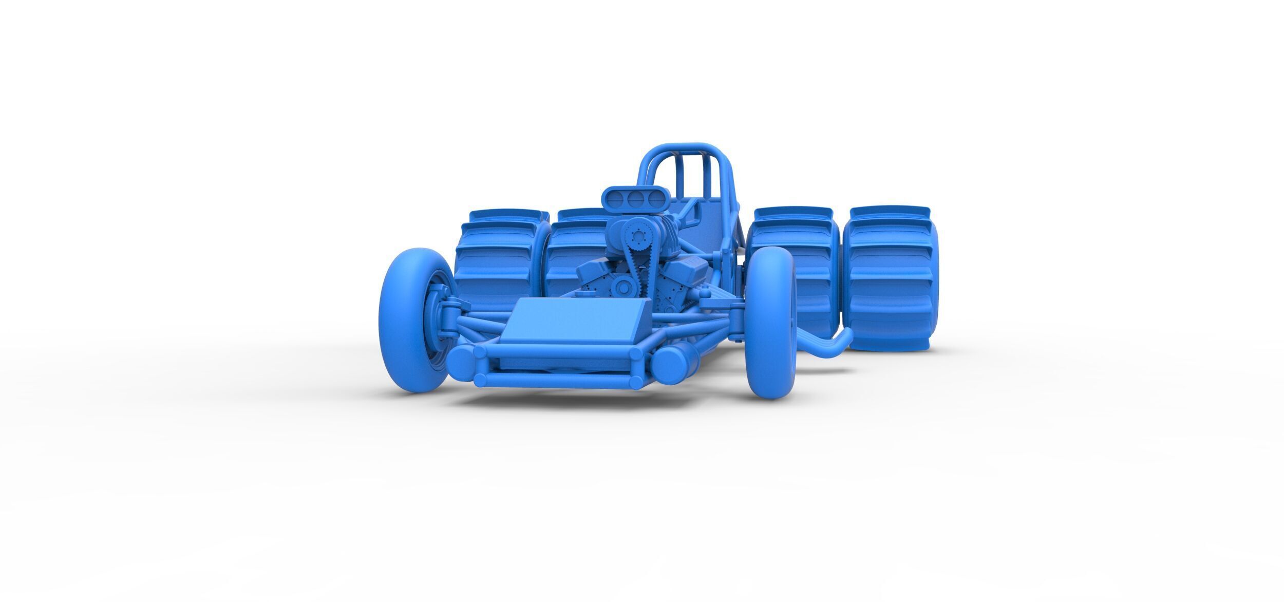 Vintage Funny Car Base for Sand drag racing Scale 1 to 25 3D print model_21