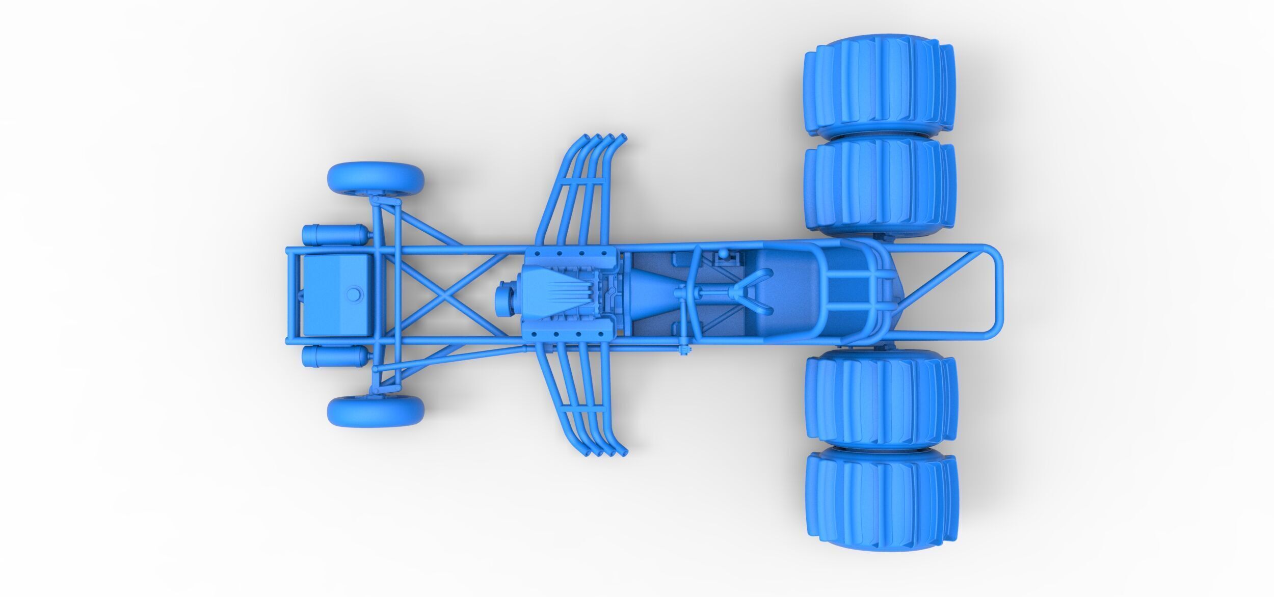 Vintage Funny Car Base for Sand drag racing Scale 1 to 25 3D print model_26