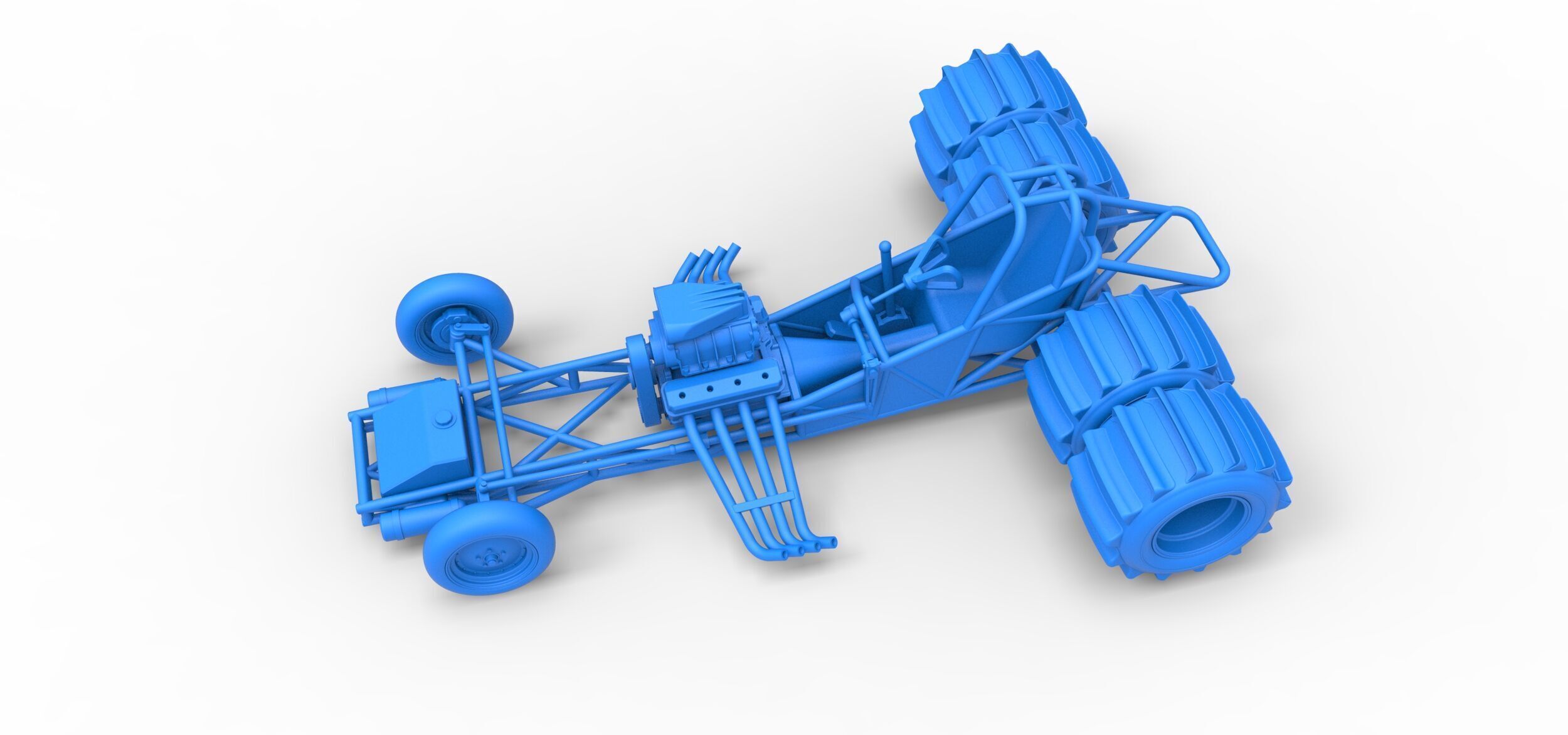 Vintage Funny Car Base for Sand drag racing Scale 1 to 25 3D print model_19