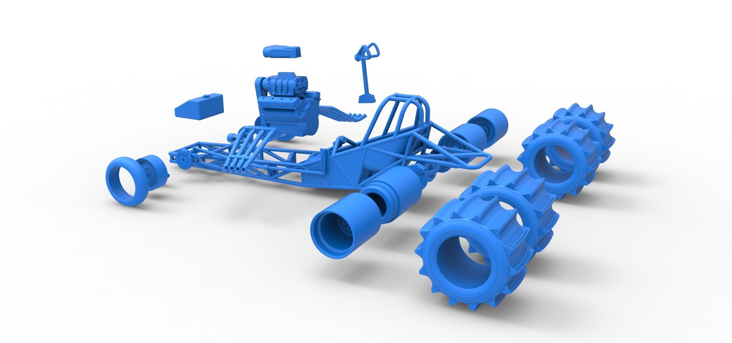 Vintage Funny Car Base for Sand drag racing Scale 1 to 25 3D print model_38