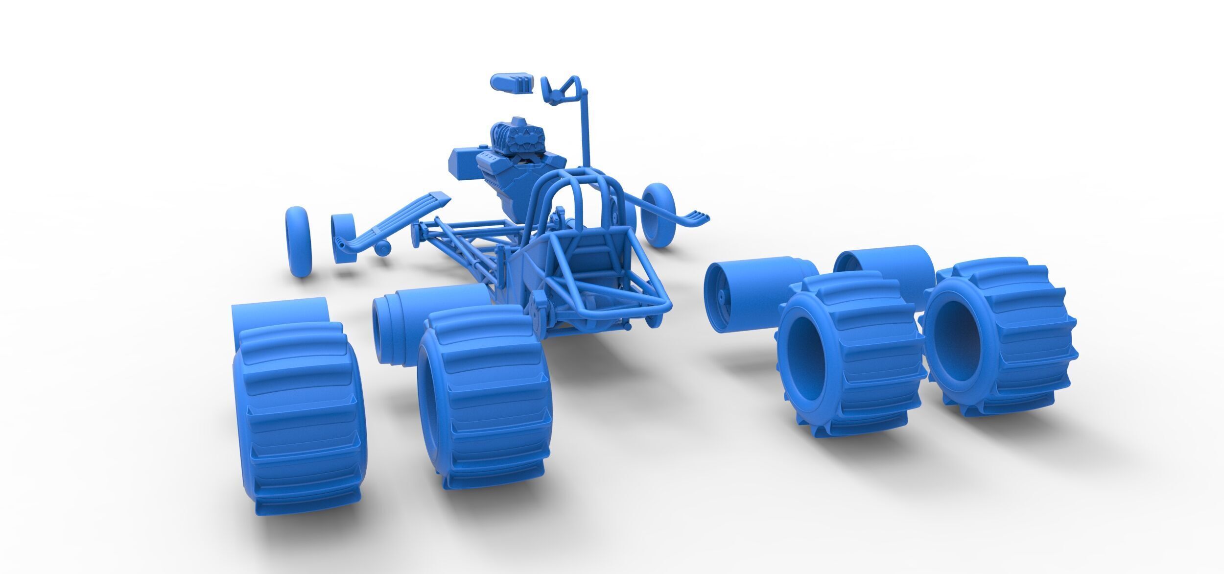 Vintage Funny Car Base for Sand drag racing Scale 1 to 25 3D print model_39