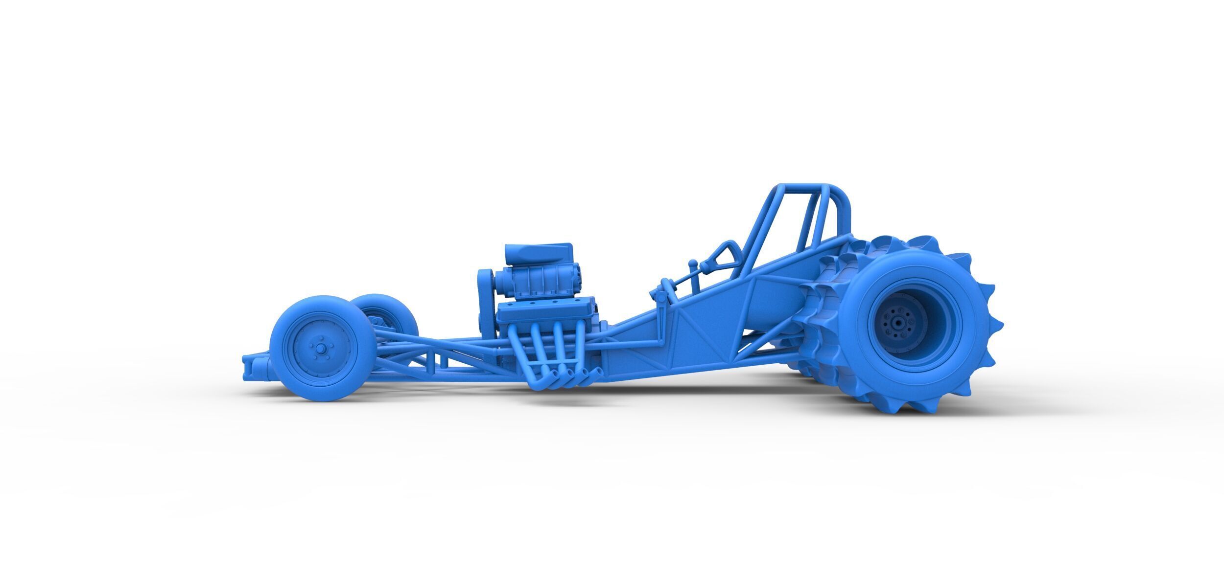 Vintage Funny Car Base for Sand drag racing Scale 1 to 25 3D print model_24