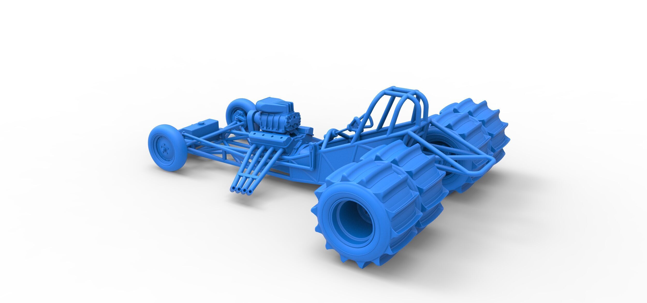 Vintage Funny Car Base for Sand drag racing Scale 1 to 25 3D print model_27