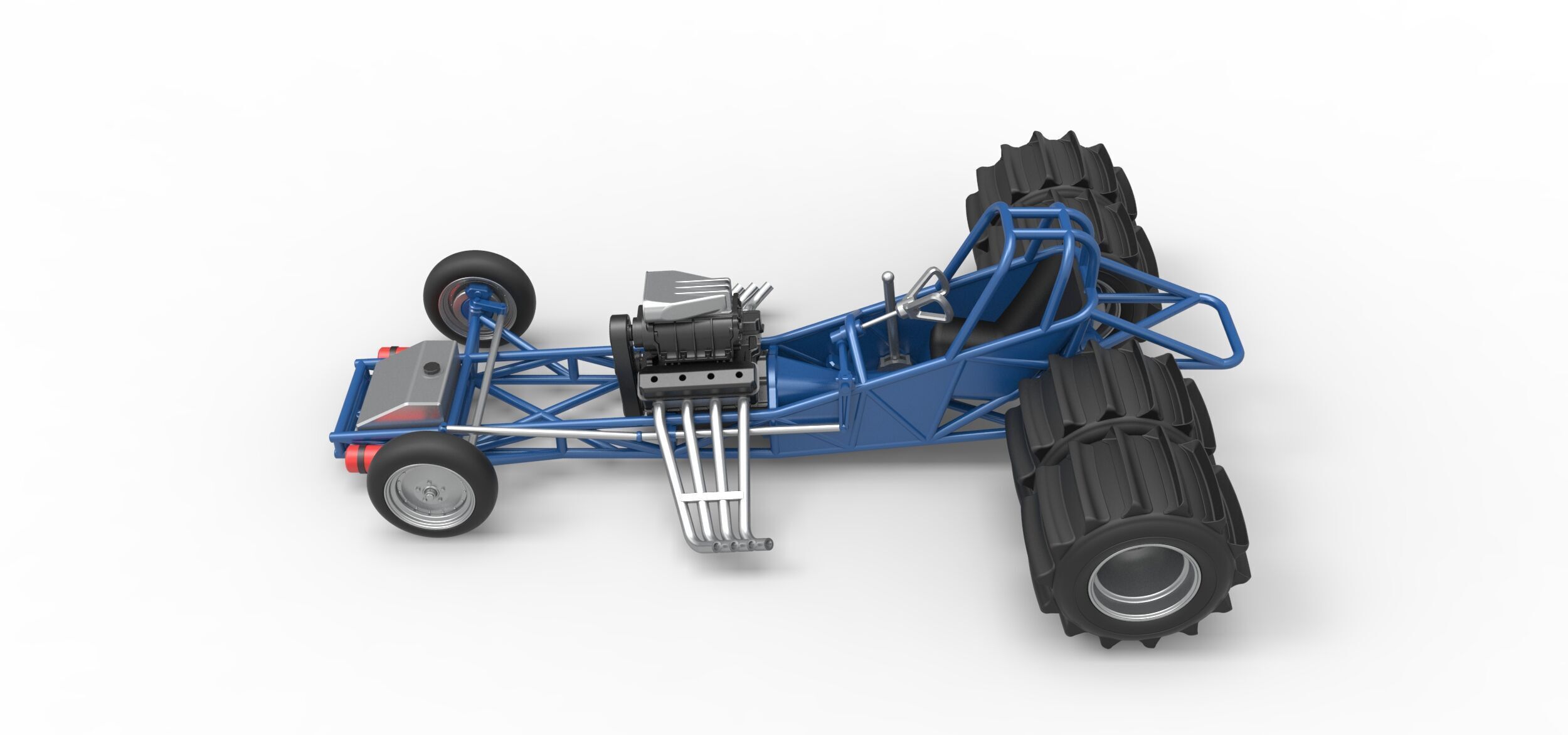 Vintage Funny Car Base for Sand drag racing Scale 1 to 25 3D print model_9