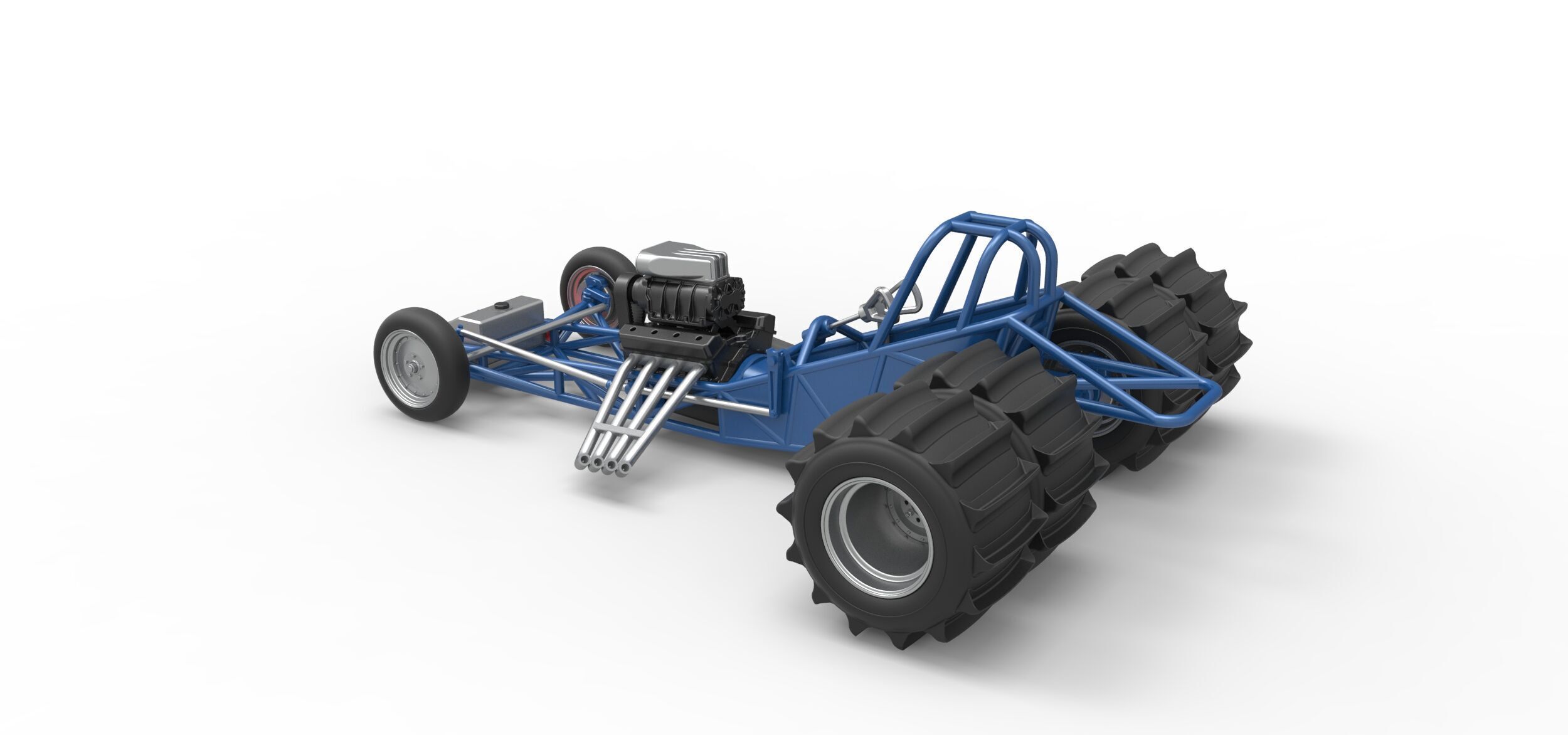 Vintage Funny Car Base for Sand drag racing Scale 1 to 25 3D print model_11