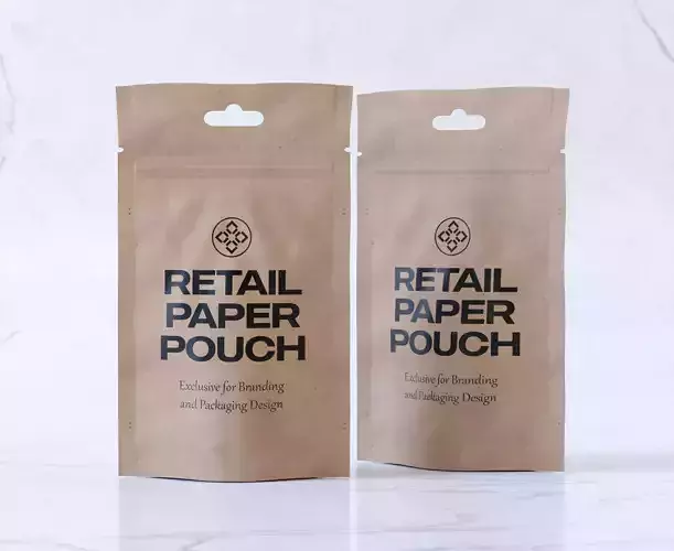 Retail Paper Pouch Packaging 3D model