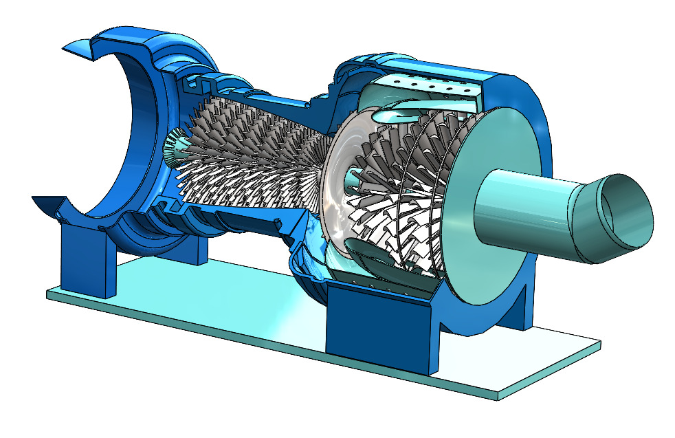 3D Jet Engine Model High Detail Gas Turbine CAD Design 3D print model_1