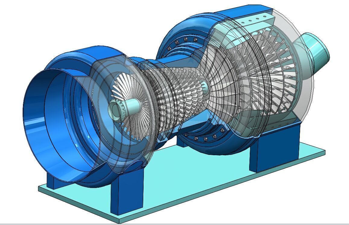 3D Jet Engine Model High Detail Gas Turbine CAD Design 3D print model_8