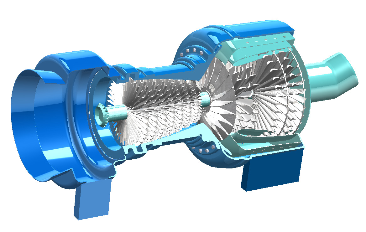 3D Jet Engine Model High Detail Gas Turbine CAD Design 3D print model_6