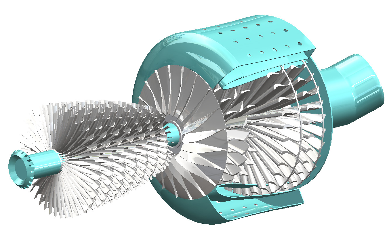 3D Jet Engine Model High Detail Gas Turbine CAD Design 3D print model_4
