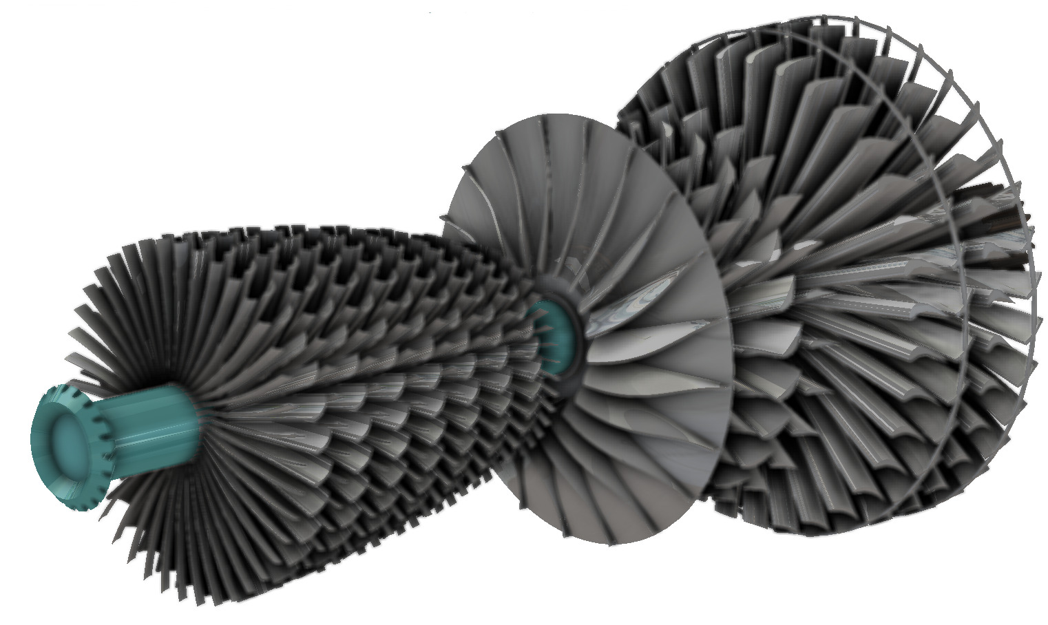 3D Jet Engine Model High Detail Gas Turbine CAD Design 3D print model_5