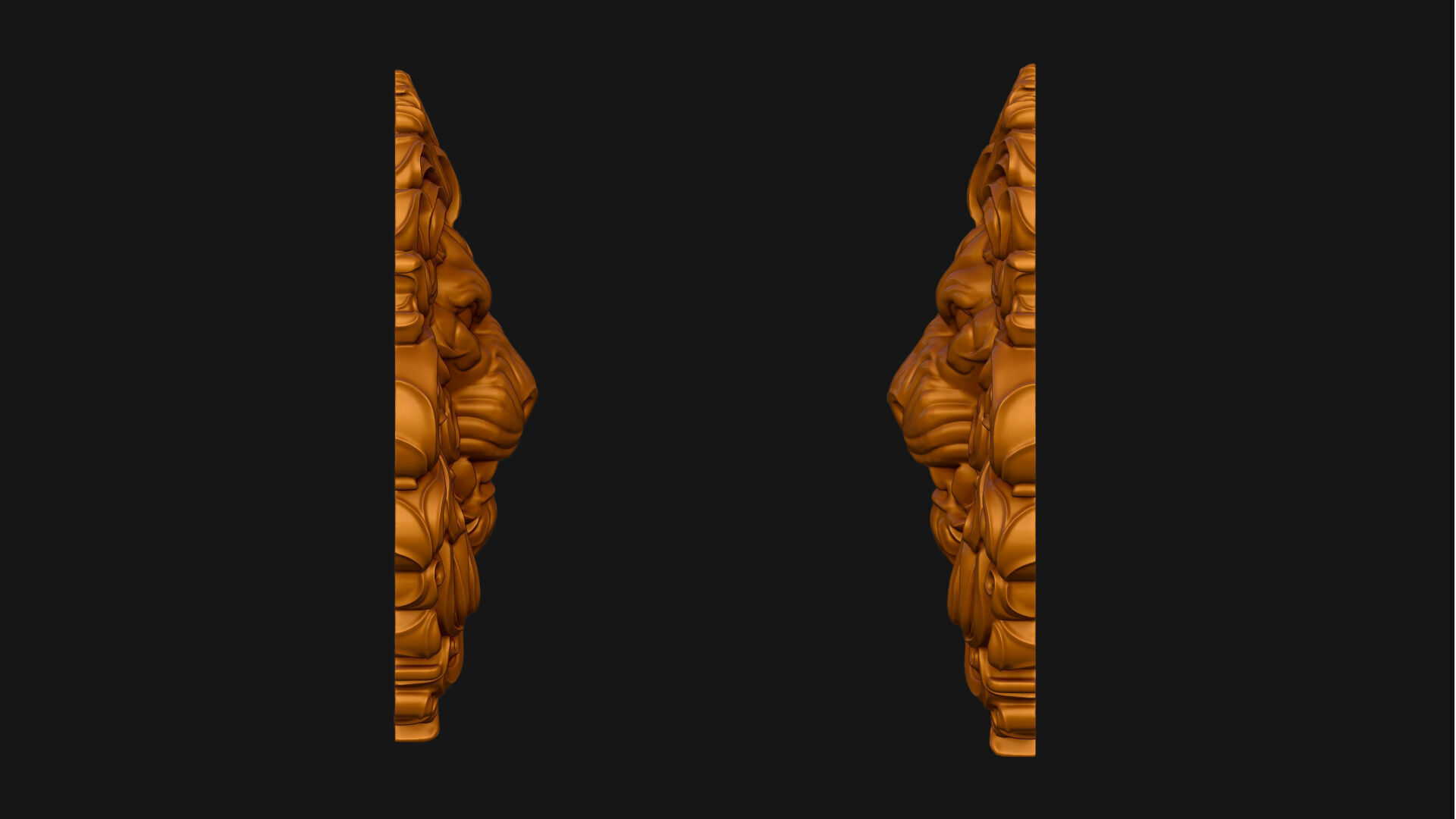 Lion Bas Relief Pendant 3D print model_8