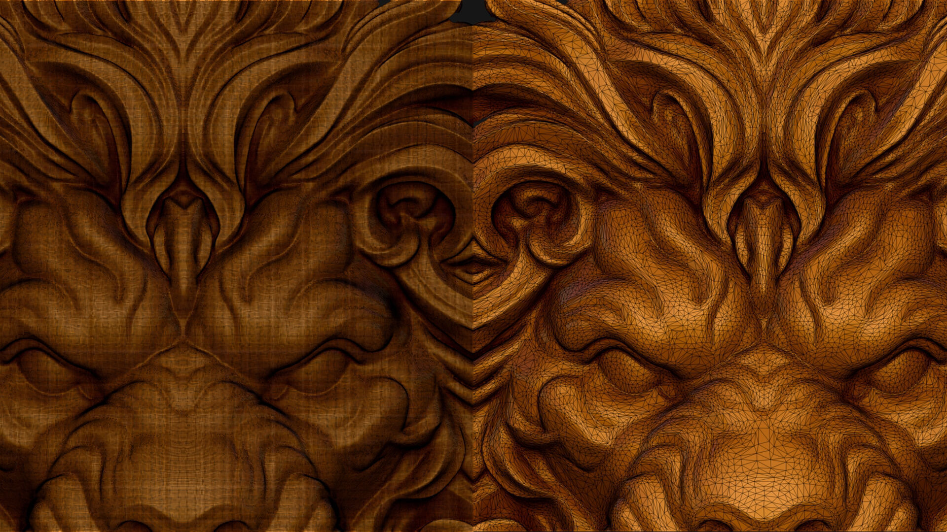 Lion Bas Relief Pendant 3D print model_11