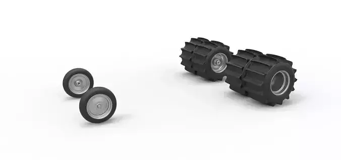 Wheel Set of Vintage Funny Car Sand drag racing Scale 1 to 25