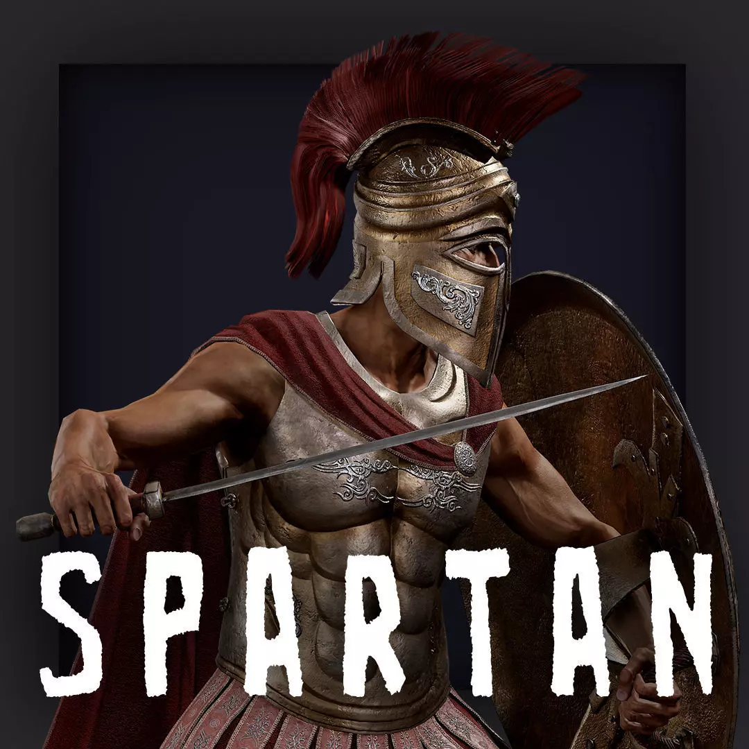 Spartan Heavy Hoplite D Low-poly 3D model