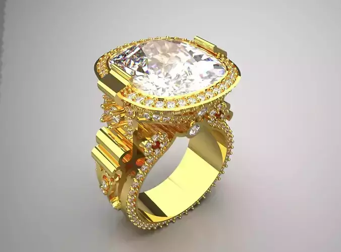 Luxury yellow gold wedding ring with diamond model jr00142