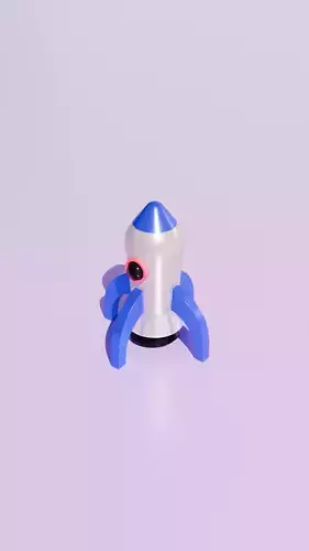 Stylized 3D Printable Rocket Ship Model