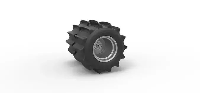 Rear wheel of Vintage Funny Car Sand drag racing Scale 1 to 25