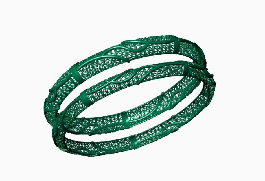 Indian Traditional Bracelets 3D print model_2