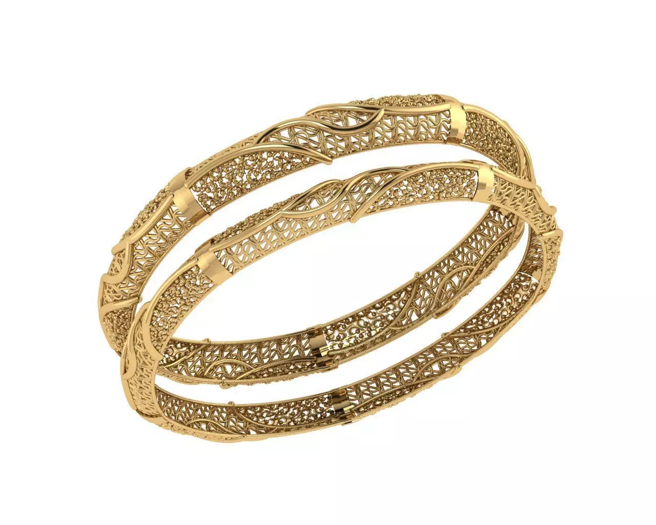 Indian Traditional Bracelets 3D print model_0