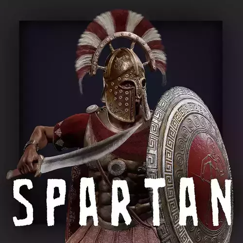 Spartan Royal Guard D Low-poly 3D model