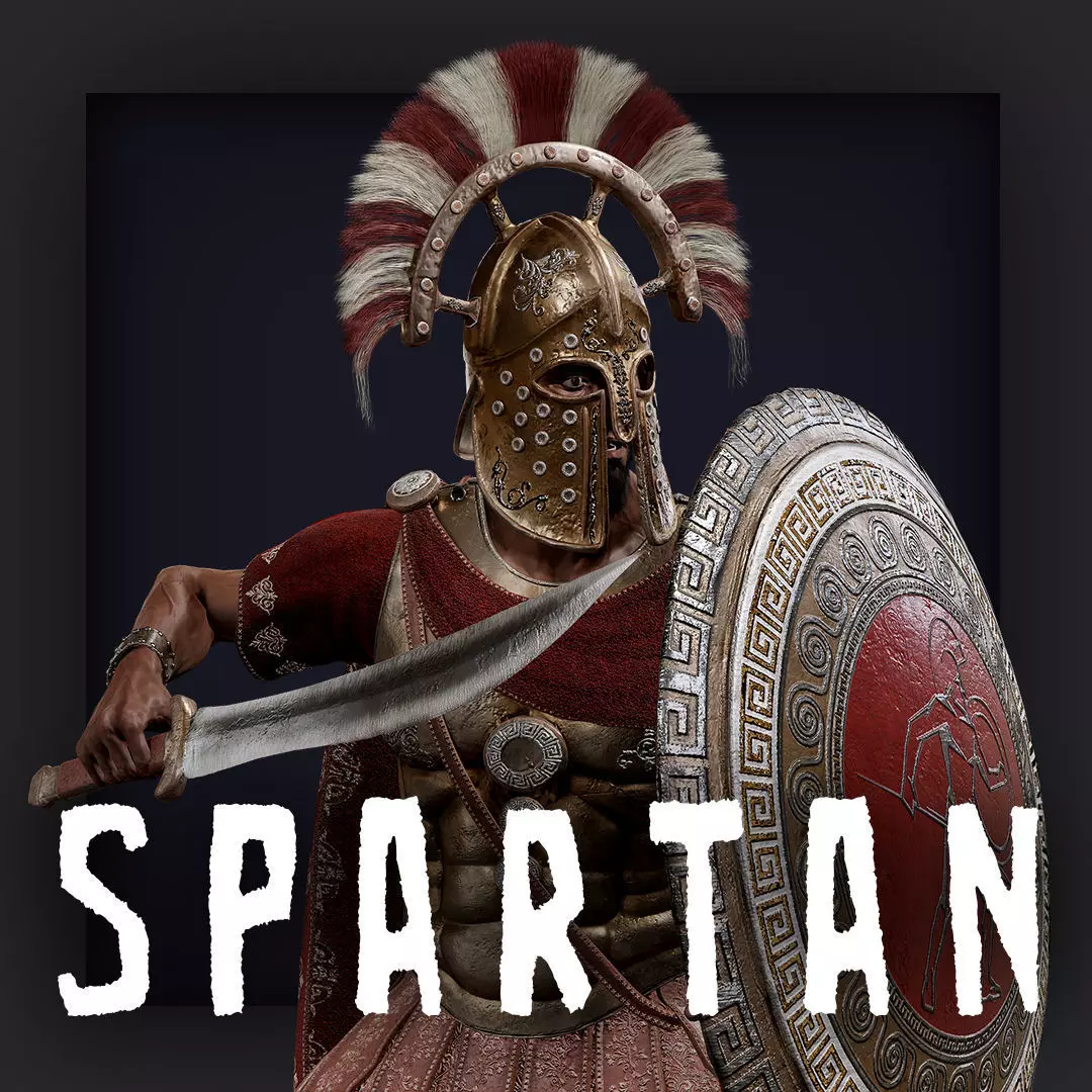 Spartan Royal Guard D Low-poly 3D model_0