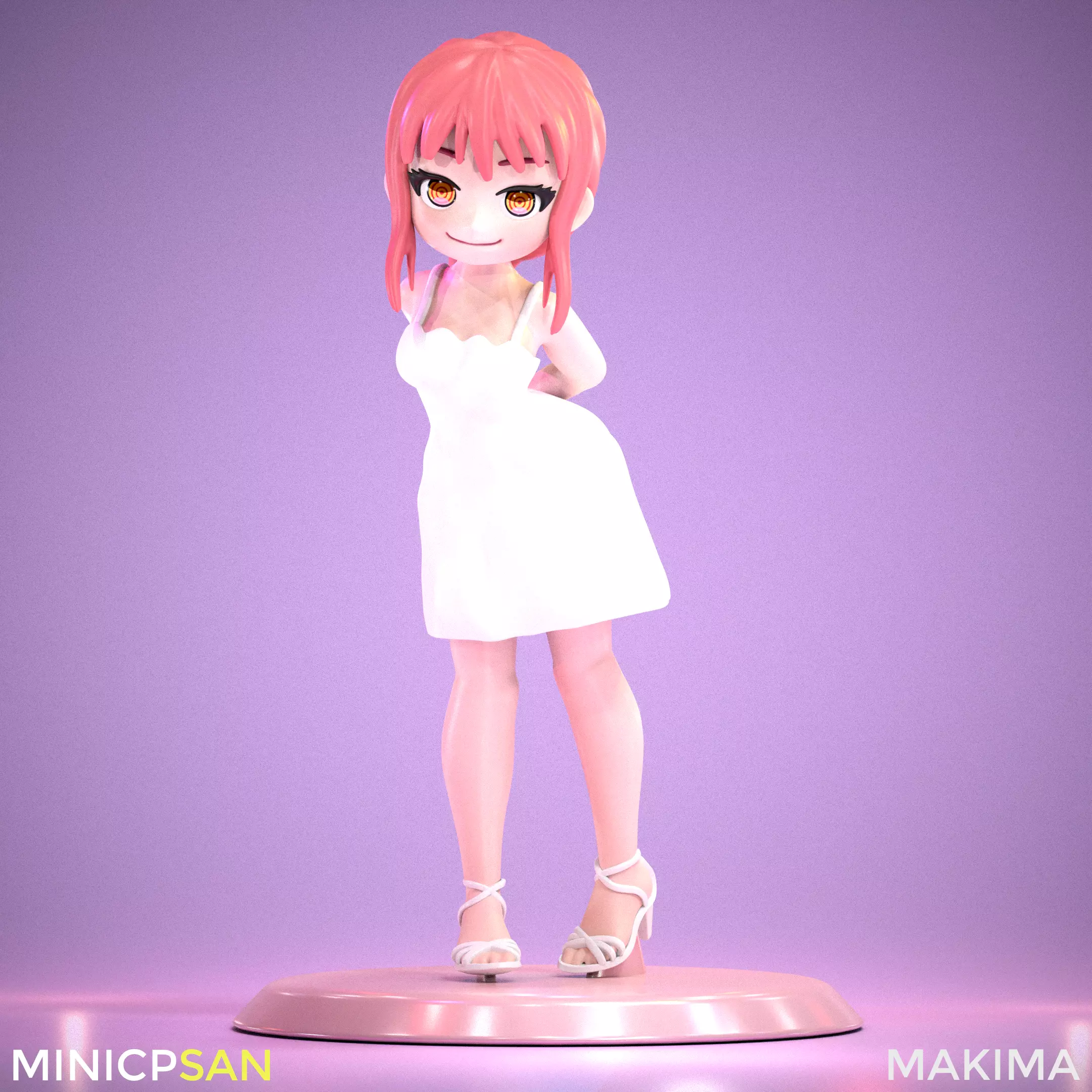 Makima - Cute Pure White Dress - Chainsaw Man 3D print model_0