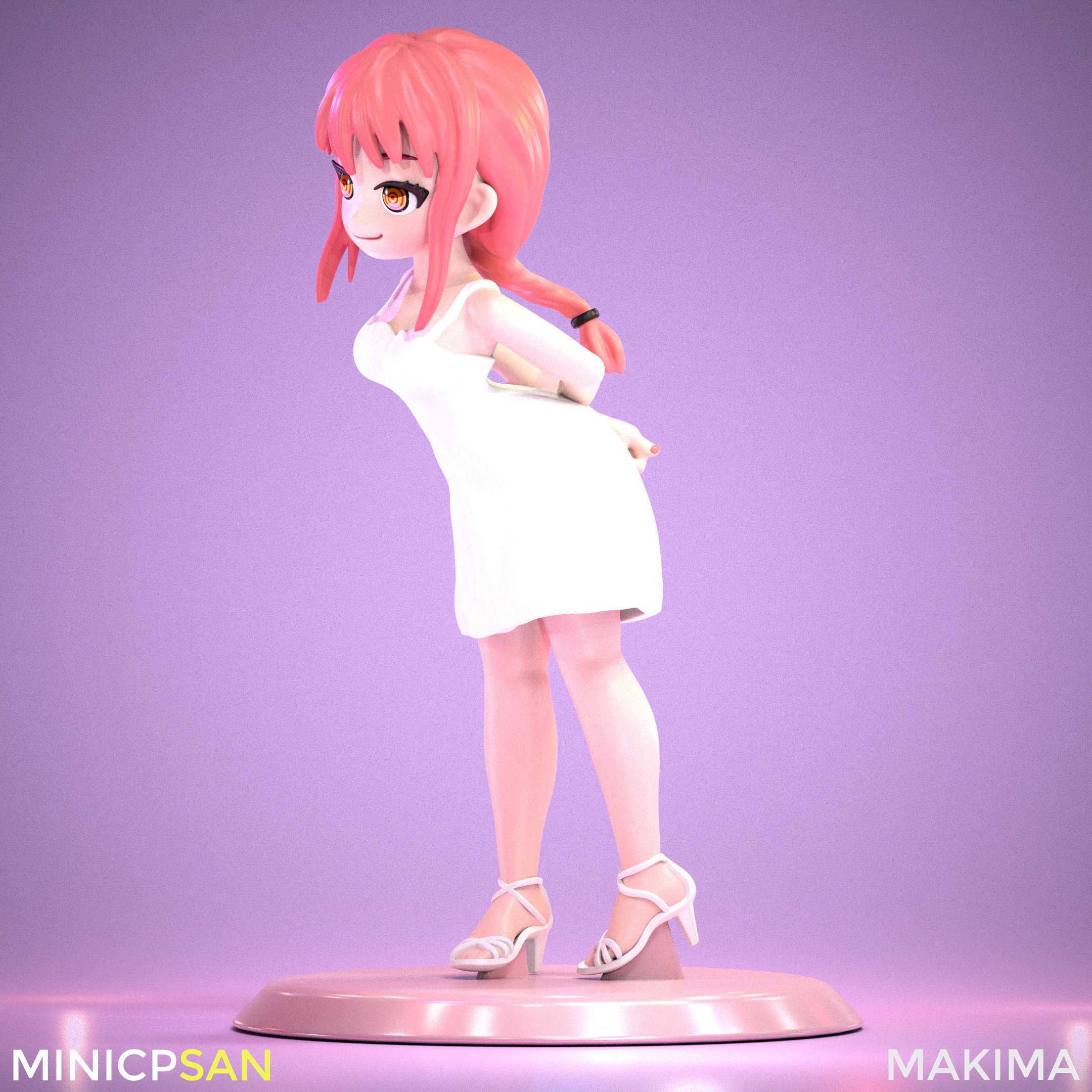 Makima - Cute Pure White Dress - Chainsaw Man 3D print model_2