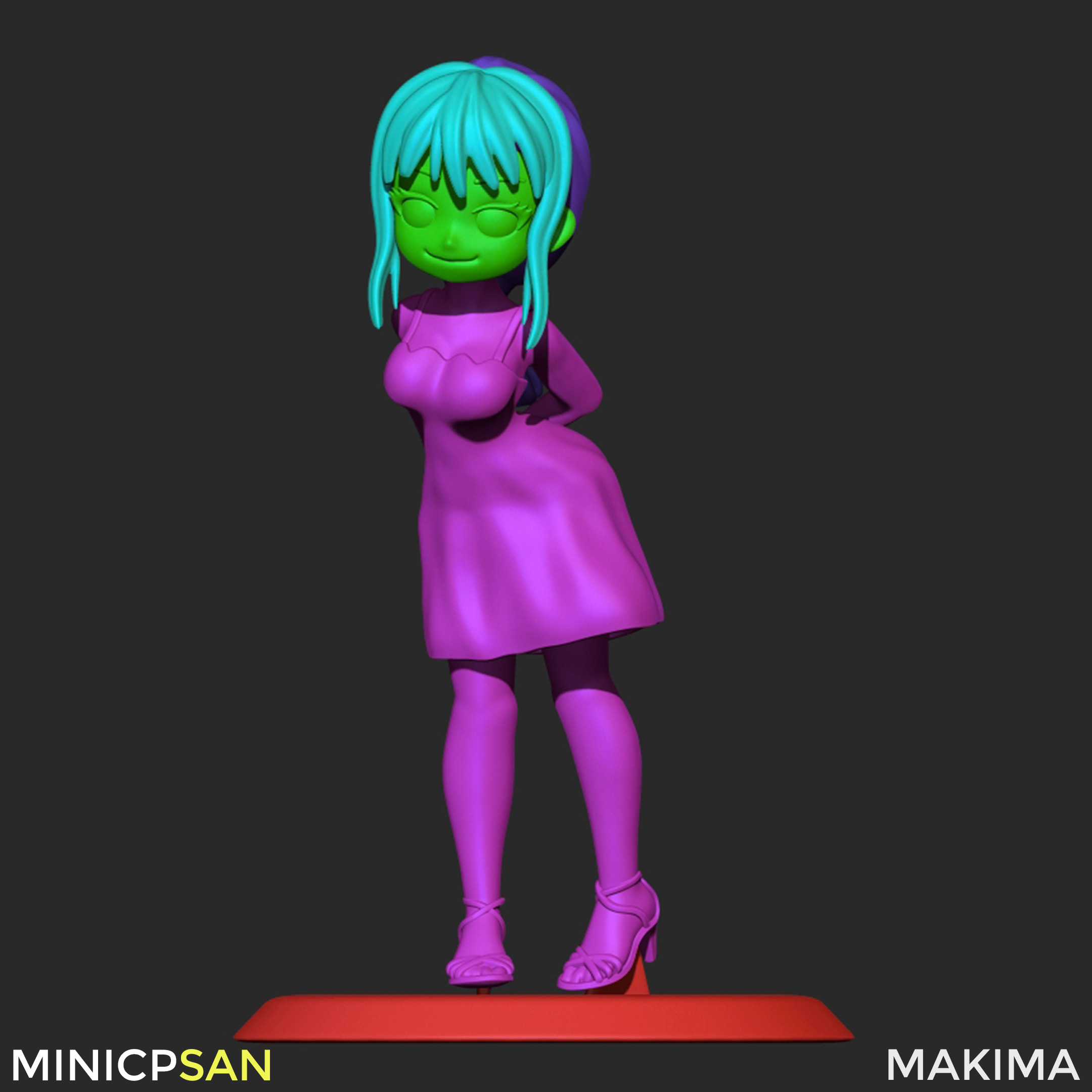 Makima - Cute Pure White Dress - Chainsaw Man 3D print model_8