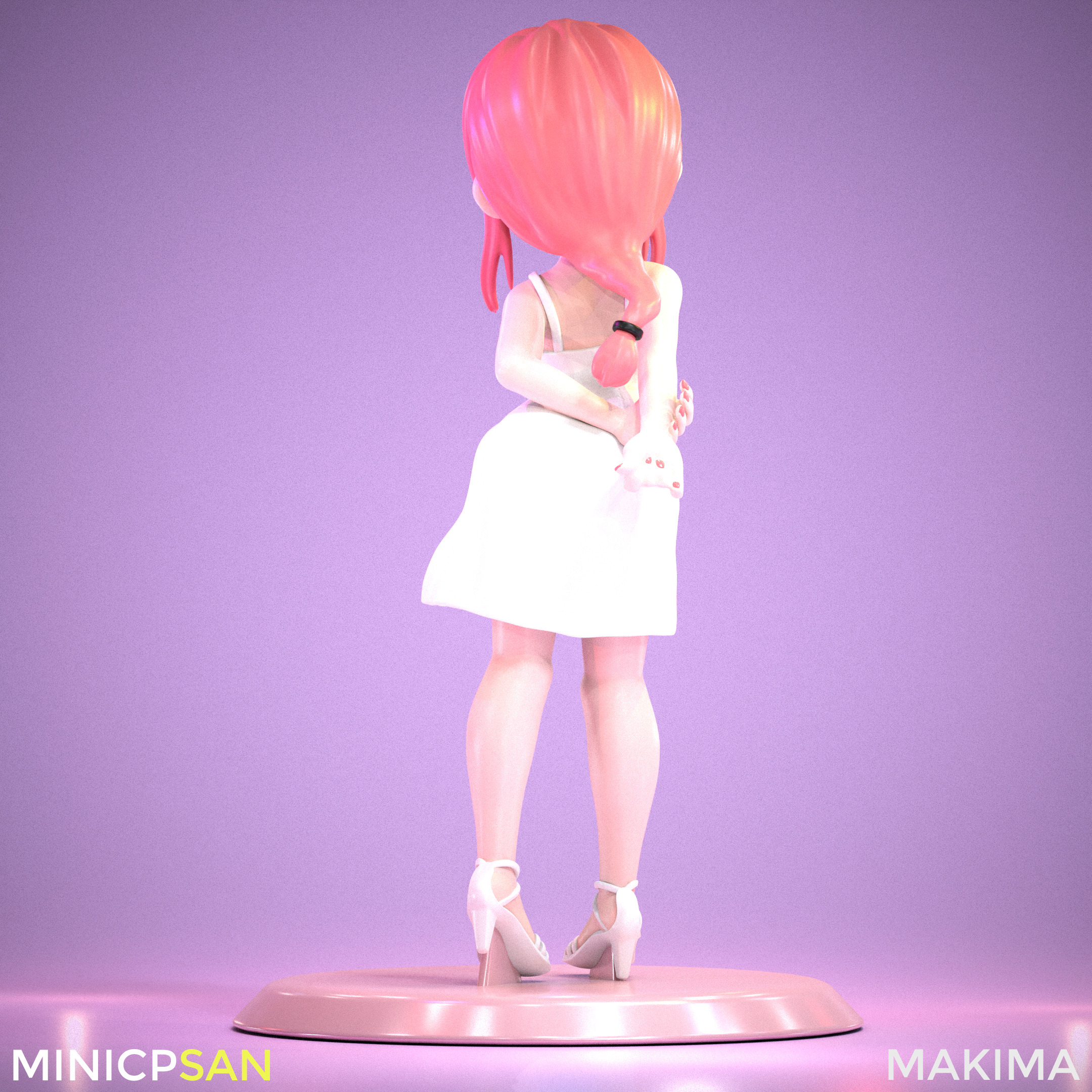 Makima - Cute Pure White Dress - Chainsaw Man 3D print model_4