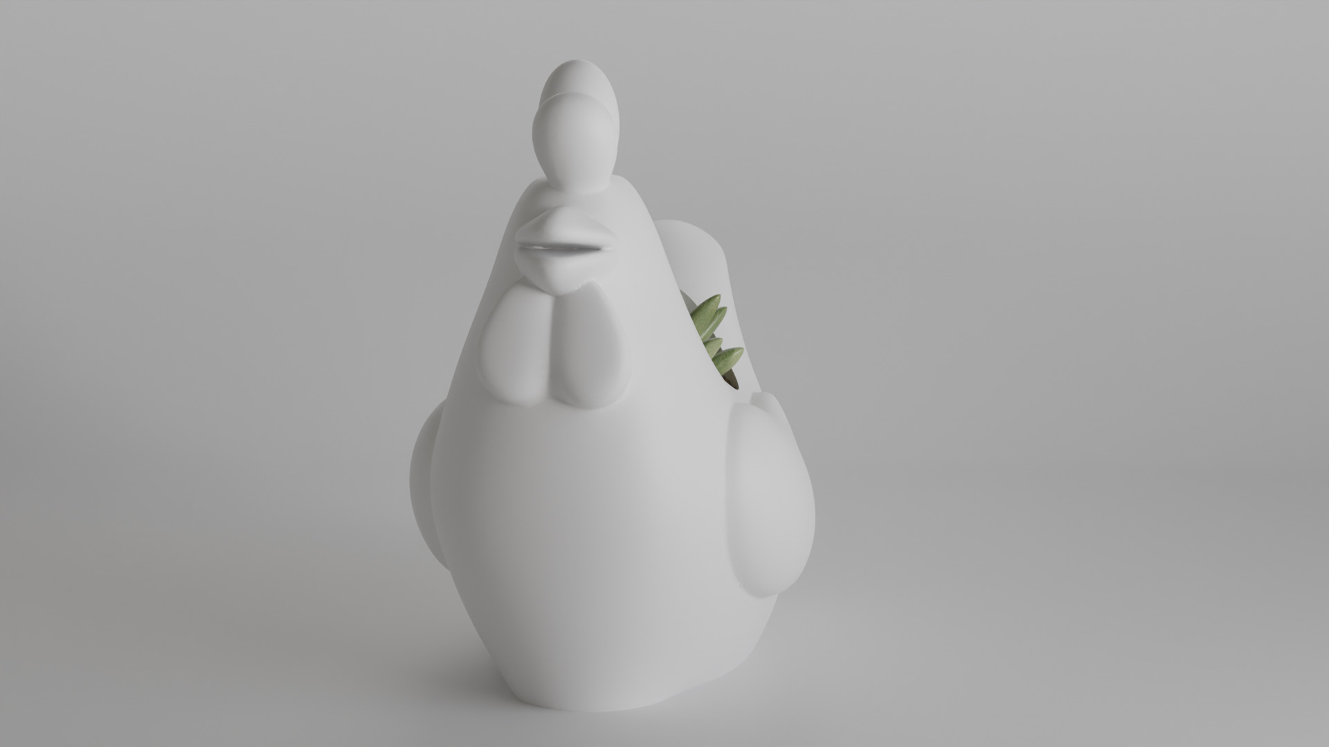 Cute Minimalist Chicken Planter 3D print model_1