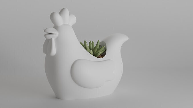 Cute Minimalist Chicken Planter  3D print model
