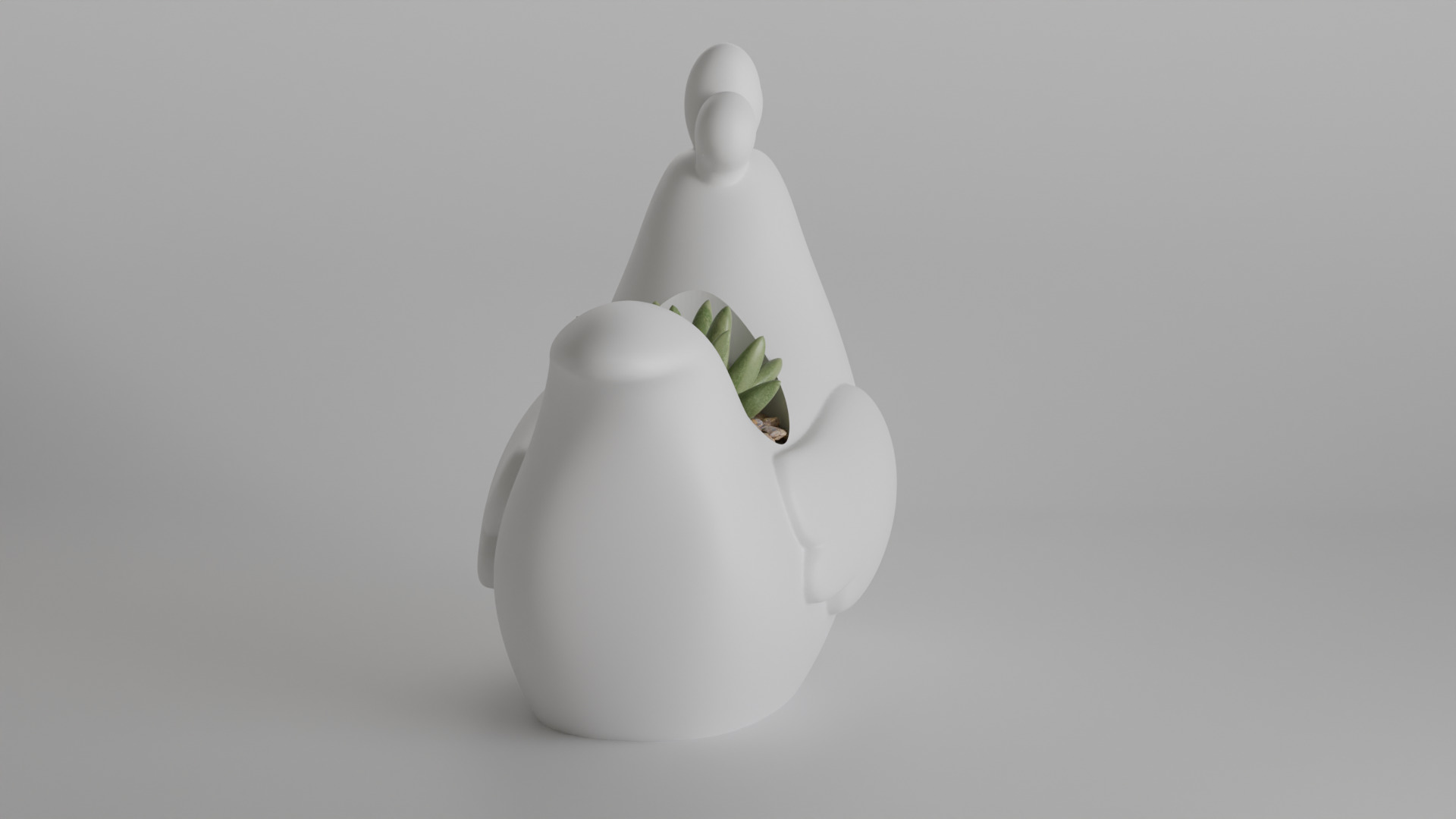 Cute Minimalist Chicken Planter 3D print model_5