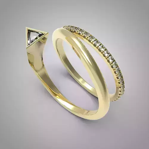 Triangle Ring - 3D Model for Jewelry Design