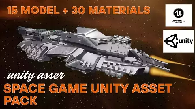 Space Game Unity Asset Pack Low-poly 3D model