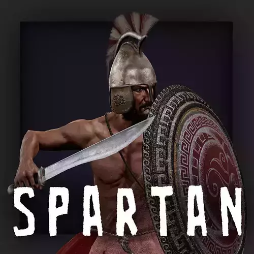 Spartan ilote warrior D Low-poly 3D model