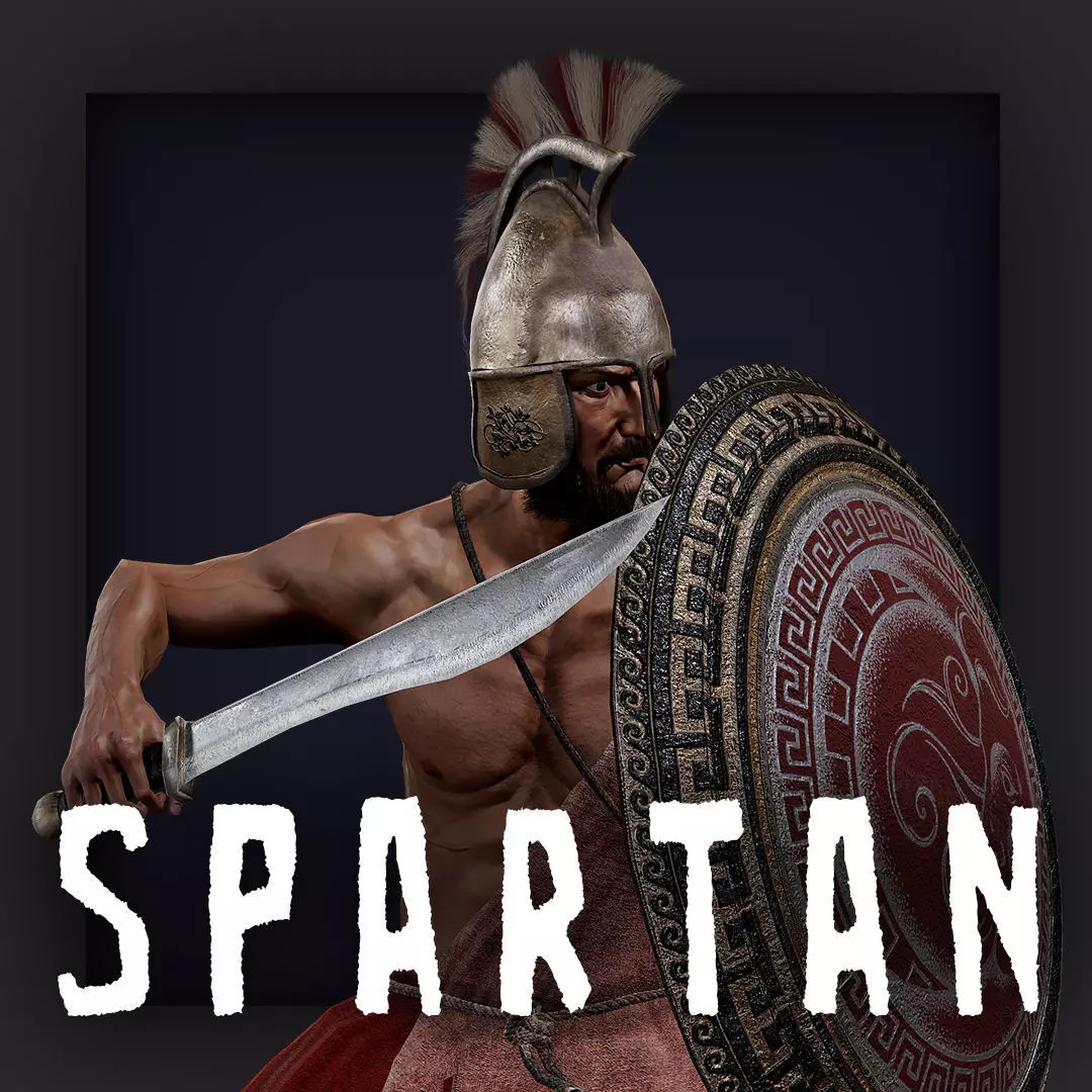 Spartan ilote warrior D Low-poly 3D model_0