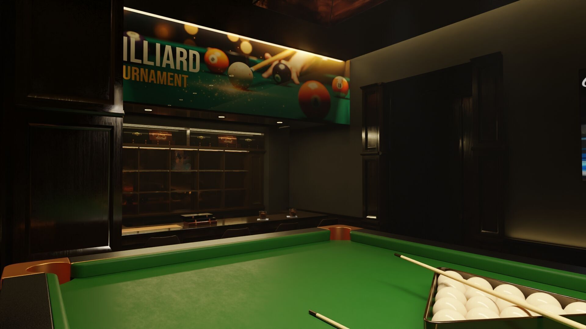 Billiard Room 3D Set 3D model_5