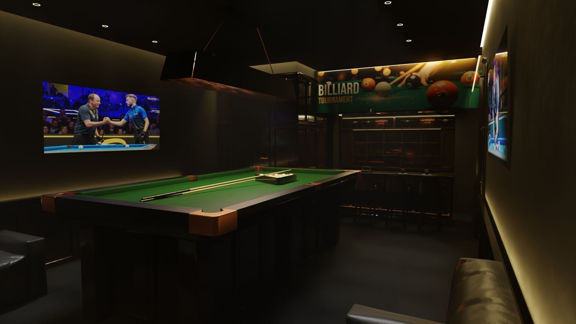 Billiard Room 3D Set 3D model_2
