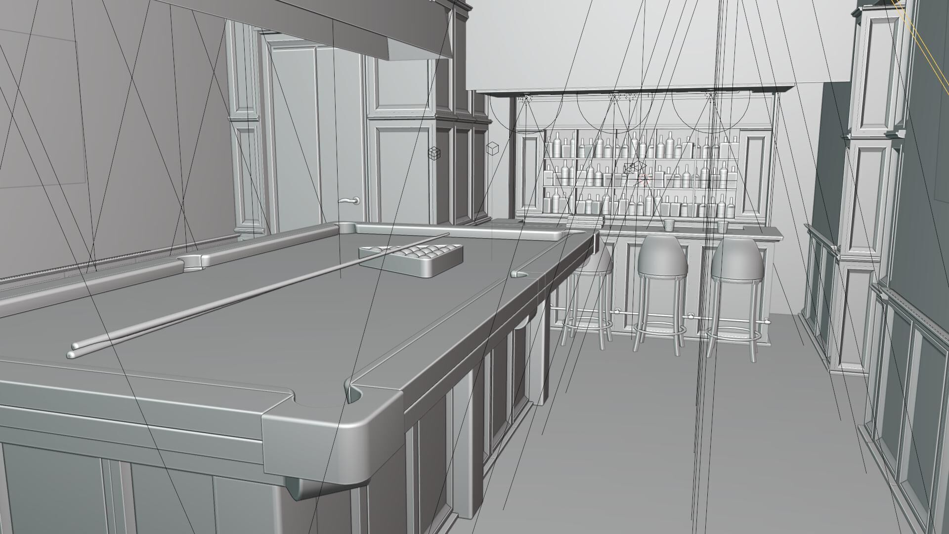 Billiard Room 3D Set 3D model_13