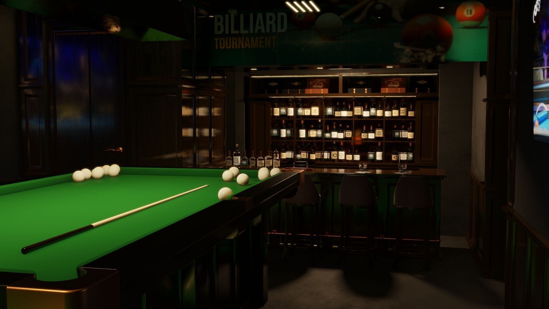 Billiard Room 3D Set 3D model_9