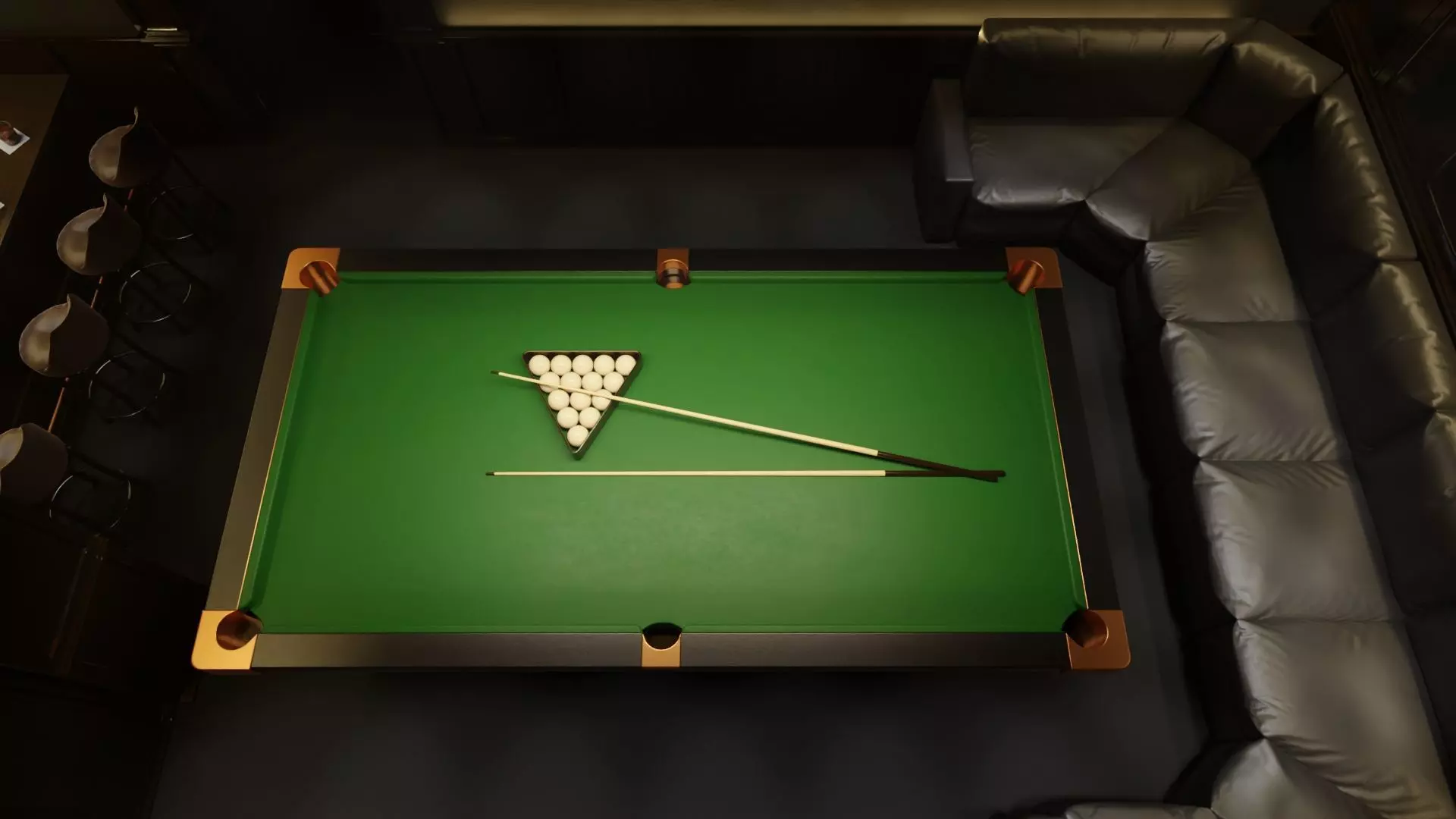 Billiard Room 3D Set 3D model_0