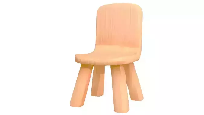 Wooden Chair 3D Model 