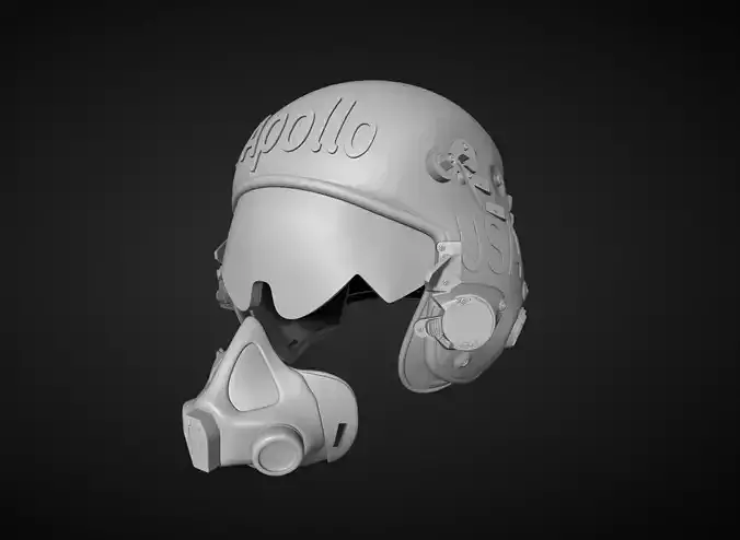 Military Helmet and Gas Mask 3D print model