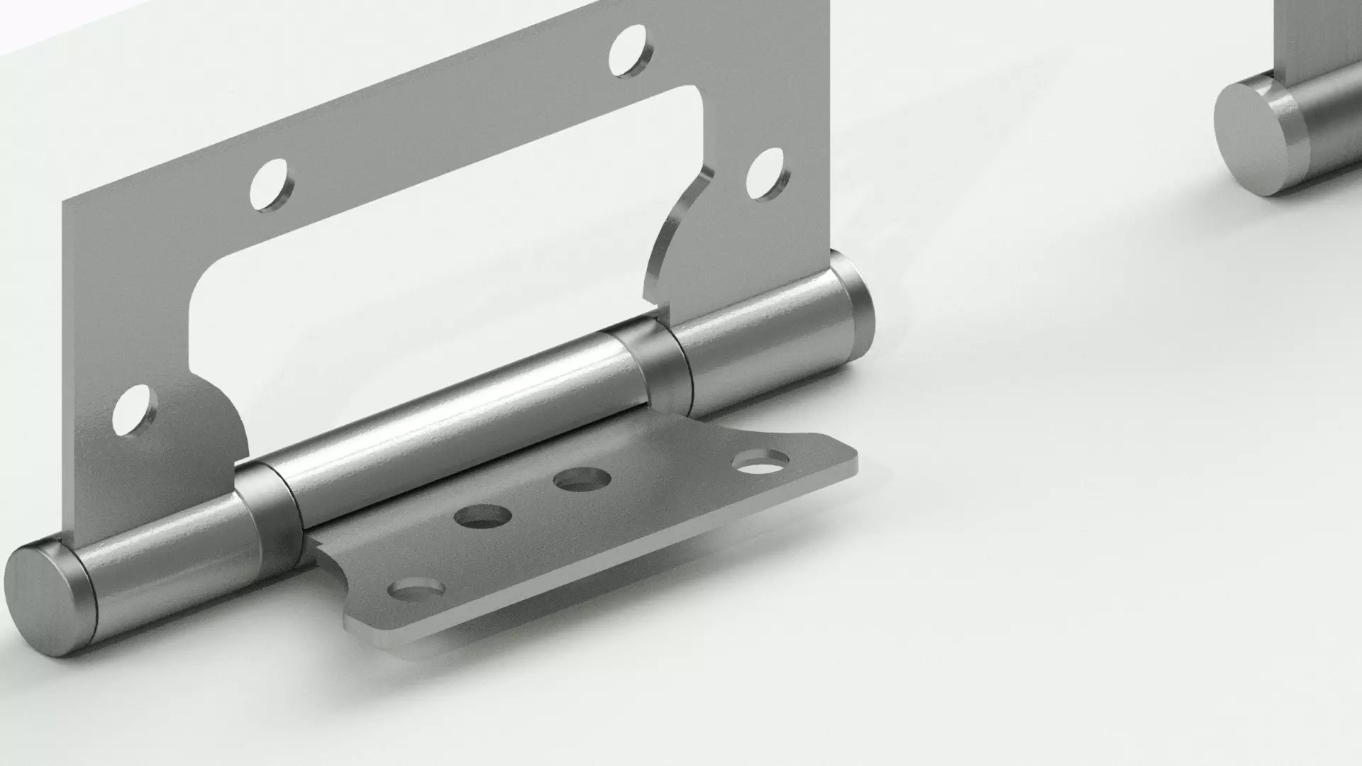 Metal furniture hinge 3D model