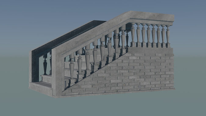 Brick Staircase 3D model
