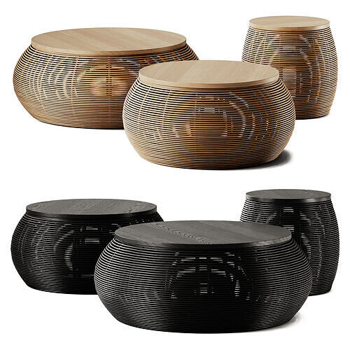 VIVI Rattan Coffee Tables by Vincent Sheppard 3D model