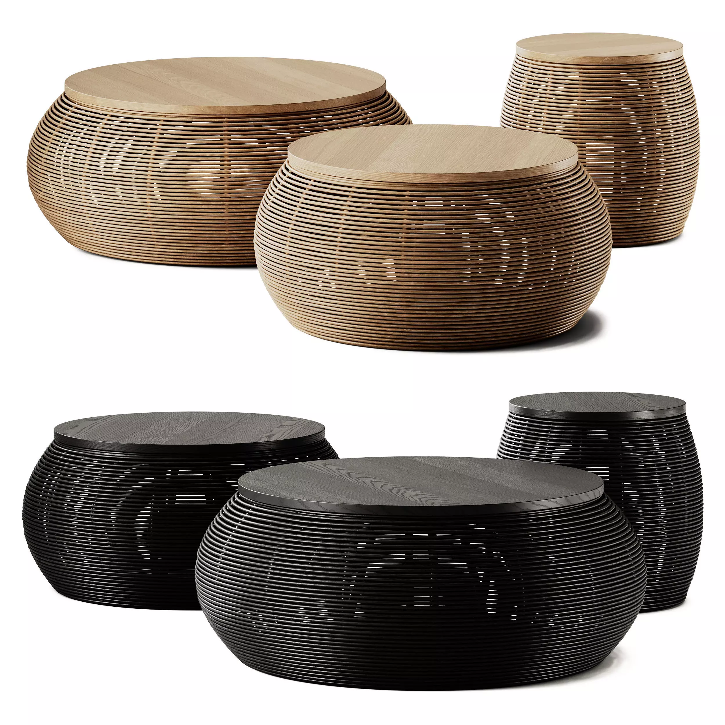 VIVI Rattan Coffee Tables by Vincent Sheppard 3D model