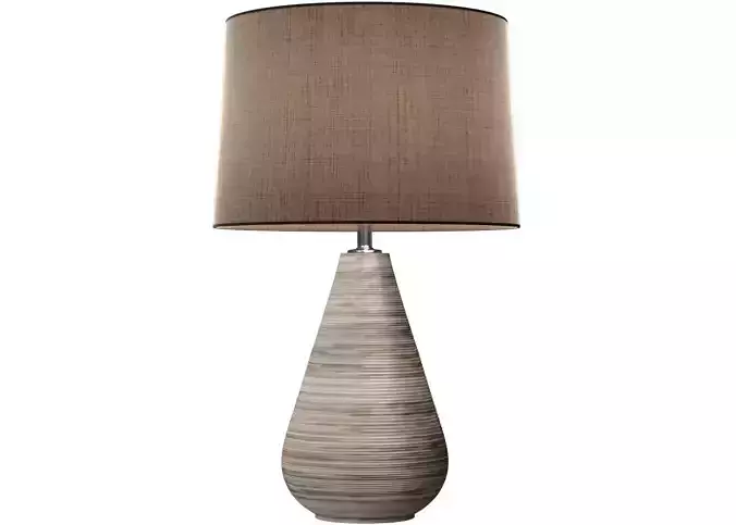 Scandinavian style Fluted Modern European Nightstand  Table Lamp 3D model