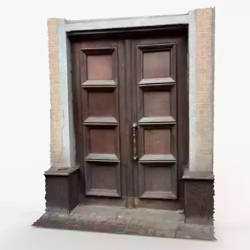 Photorealistic 3D scan of Old Wooden Door Low-poly 3D model